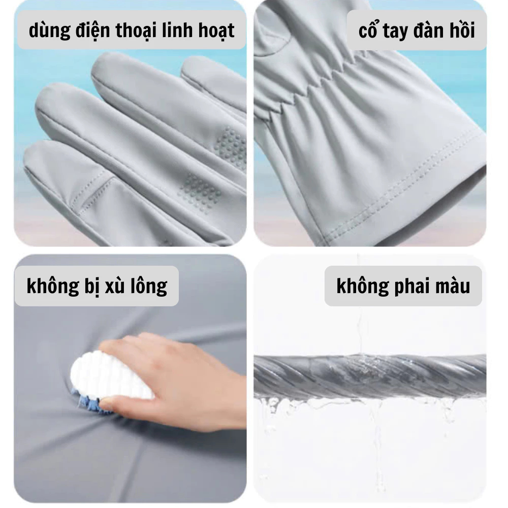 [Peinn] Gang tay nữ chống nắng , chống tia uv vải lụa lạnh bo viền UPF50+ GTA08