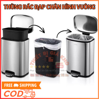 🛒📍THÙNG RÁC INOX PHỦ NANO GIẢM CHẤN HÌNH VUÔNG NHIỀU KÍCH THƯỚC C-027