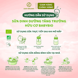 Lốc sữa dinh dưỡng tăng trưởng hữu cơ Babybio dành cho bé 10-36 tháng tuổi