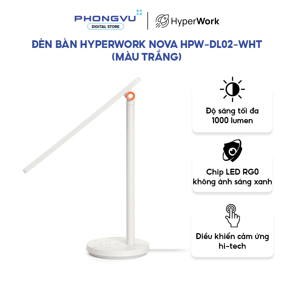 Đèn bàn HyperWork Nova HPW-DL02-WHT - Bảo hành 12 tháng | BigBuy360 - bigbuy360.vn