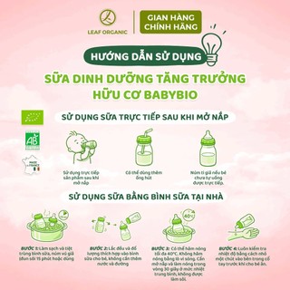 Sữa dinh dưỡng tăng trưởng hữu cơ Babybio (10-36 tháng tuổi)