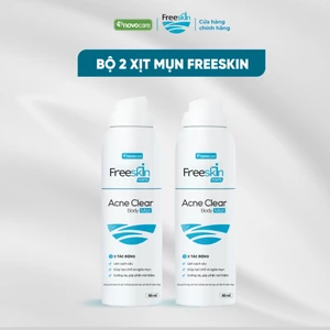 Set 2 Xịt mụn lưng, viêm nang lông Freeskin - Novocare hỗ trợ giảm mụn, hạn chế thâm 80ml
