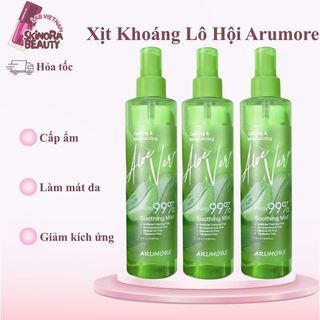 Xịt Khoáng Lô Hội Arumore Xịt Khoáng Làm Dịu Da Cấp Ẩm  ARUMORE ALOE VERA SOOTHING MIST 200ml - Skinora Beauty