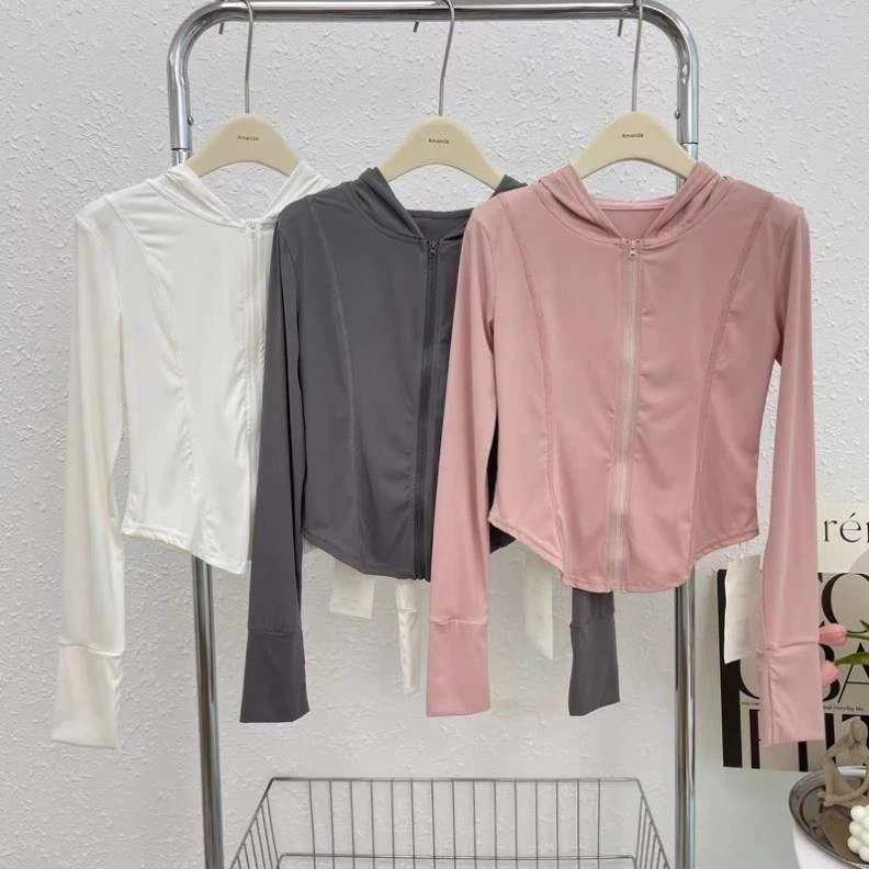 [Peinn] Áo Nắng Croptop Ôm Body Nữ Thun Chống Nắng, Hack Dáng, Có Mũ ACN01