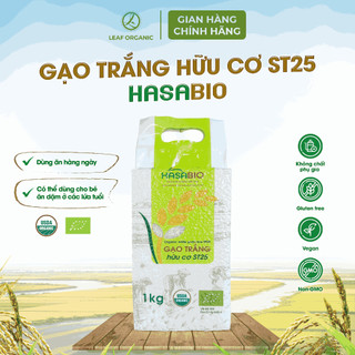 Gạo Trắng Hữu Cơ ST25 HASABIO 1kg Chuẩn Organic EU & USDA Cho Bé Ăn Dặm - Natural Market