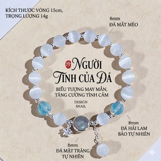 Vòng Tay Đá Tự Nhiên Vòng Đeo Tay Phong Thủy Đá Mắt Mèo Mix Đá Mặt Trăng Hải Lam May Mắn Thời Trang Cao Cấp Cho Nữ