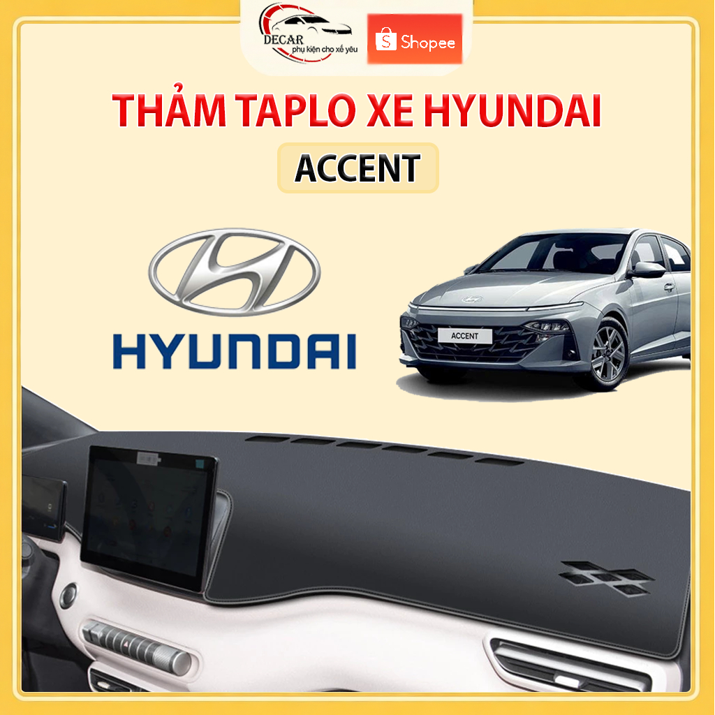 Thảm Taplo Ô Tô Da Cacbon, Nhung Lông Cừu Cao Cấp Xe Hyundai Accent Chống Nắng, Chống Trượt, Giảm Nhiệt Bảo Vệ Taplo