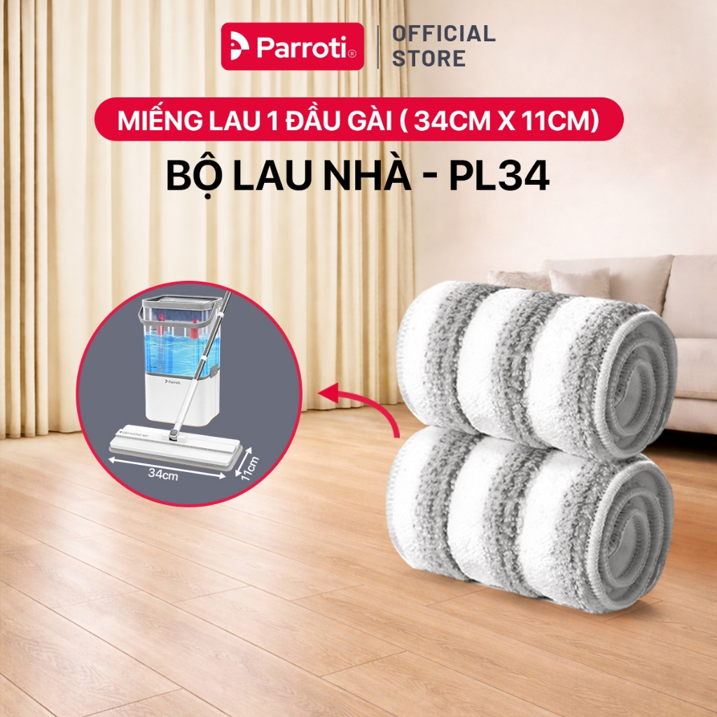 Combo 2 miếng lau 34x11cm Sợi Microfiber, Miếng Lau 1 Đầu Gài Dùng Cho ...