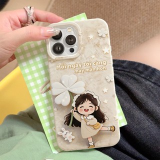 Ốp Lưng iPhone Cô Bé May Mắn Chống Sốc, Bảo Vệ Cam - iP X/XS/11/12/13/14/15/16/17/Plus/Pro/Max