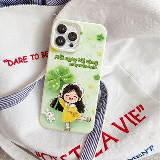 Ốp Lưng iPhone Cô Bé May Mắn Chống Sốc, Bảo Vệ Cam - iP X/XS/11/12/13/14/15/16/17/Plus/Pro/Max