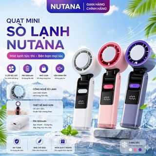 Quạt cầm tay sò lạnh NUTANA chính hãng bảo hành 12 tháng pin 1200mah, quạt mini cầm tay sò lạnh có thể gấp gọn