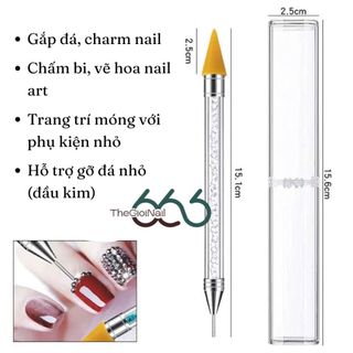 Bút Chấm Đá 2 Đầu Cao Cấp – Đầu Sáp Gắp Đá & Đầu Kim Chấm Hoa, Gỡ Đá Nail Chuyên Dụng THEGIOINAIL666