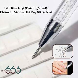 Bút Chấm Đá 2 Đầu Cao Cấp – Đầu Sáp Gắp Đá & Đầu Kim Chấm Hoa, Gỡ Đá Nail Chuyên Dụng THEGIOINAIL666
