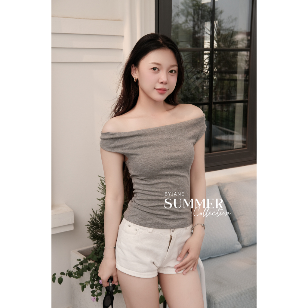 (MỞ BÁN) Áo Thun Nữ Ôm Body Cổ Yếm Hở Lưng Co Giãn 4 Chiều Mềm Mịn Tôn Dáng Quyến Rũ Dễ Phối Đồ BYJANE-125