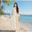 Đầm váy dài, đầm công sở đi tiệc Voan Tơ gãy hoạ tiết 2 lớp mút ngực nhún eo đính ngọc dáng dài