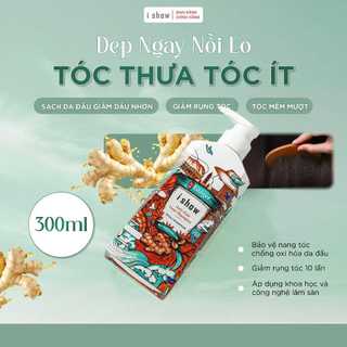 Dầu Gội Gừng I SHOW Hỗ Trợ Giảm Rụng Tóc, Phục Hồi Tóc Yếu, Dưỡng Tóc Mềm Mượt Chắc Khỏe 300ml