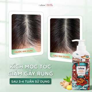 Dầu Gội Gừng I SHOW Hỗ Trợ Giảm Rụng Tóc, Phục Hồi Tóc Yếu, Dưỡng Tóc Mềm Mượt Chắc Khỏe 300ml