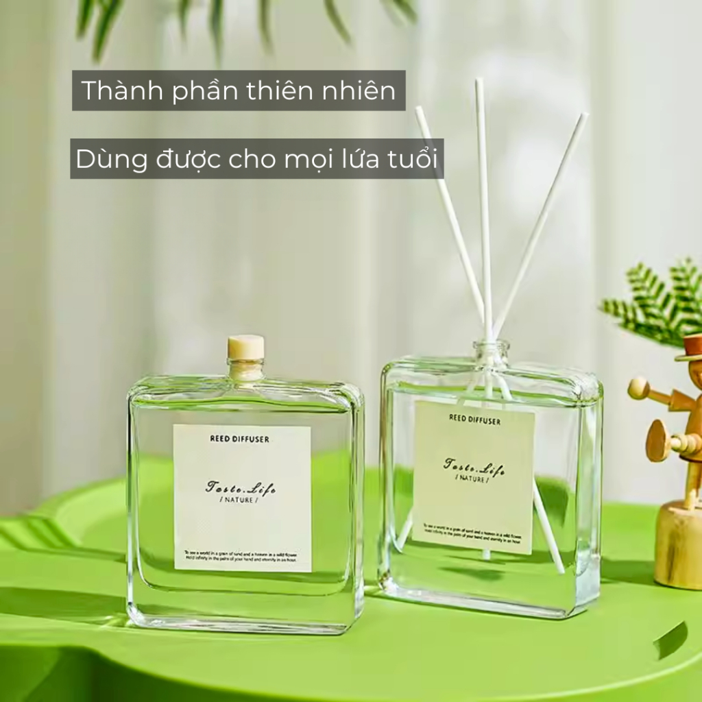 Lọ Khuếch tán Tinh Dầu Thiên Nhiên Thơm Phòng Nước Hoa Thơm Để Phòng Tán Hương 120ML Taste Life KT30
