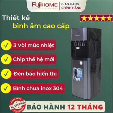 Cây nước nóng lạnh 3 vòi bình âm tiện lợi Nhập Khẩu FUJIHOME WD211UE, máy nước nóng lạnh đa năng