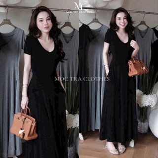 Đầm maxi cổ tim Loại 1 thiết kế tay ngắn dáng xoè dài sang chảnh, Váy kiểu nữ dự tiệc, đi biển siêu xinh rẻ đẹp