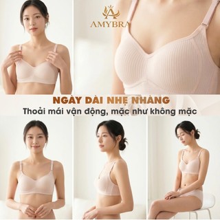 Áo Ngực Nữ Không Gọng Chất Cotton Mềm Mịn - Áo Lót Nữ Mút Mỏng Ôm Ngực Tự Nhiên AMYBRA A414