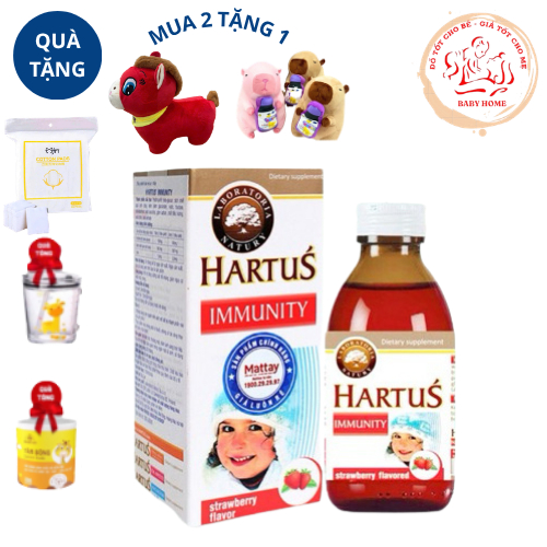 Hartus' Immunity Tăng Sức Đề Kháng,Miễn Dịch,Hết Ốm Vặt.Tăng Cường Sức Khỏe Đường Hô Hấp chai 150ml
