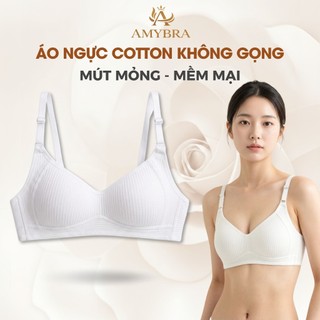 Áo Ngực Không Gọng Cotton Gân Tăm Mềm Mại - Áo Ngực Nữ Mút Mỏng Nâng Đỡ V1 Tạo Form Tự Nhiên A414