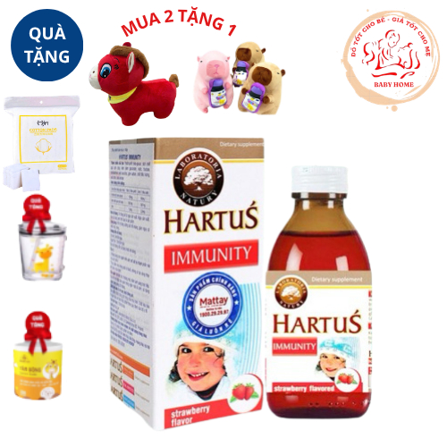 Hartus Immunity 150ml Tăng sức đề kháng cho bé, hỗ trợ miễn dịch khỏe + quà tặng