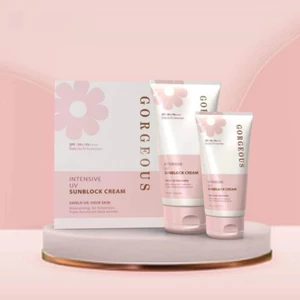 Set Kem Chống Nắng Nâng Tone GORGEOUS 100g Tặng Tuýp Kem 40g, Chống Nắng hoàn hảo, giữ ẩm dưỡng trắng da. Tặng2 Mặt nạ