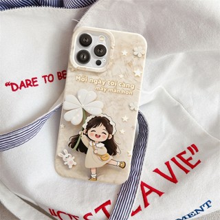 Ốp Lưng iPhone Cô Bé May Mắn Chống Sốc, Bảo Vệ Cam - iP X/XS/11/12/13/14/15/16/17/Plus/Pro/Max