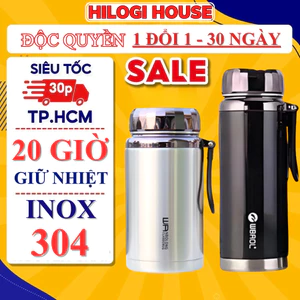 Bình giữ nhiệt 1500ml inox 304 HiLOGI, bình inox giữ lạnh hơn 24 giờ,nóng hơn 12 giờ, khay lọc inox