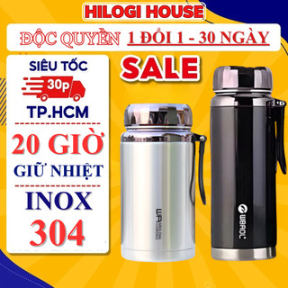 [TẶNG TÚI] Bình giữ nhiệt 1500ml inox 304 HiLOGI, bình inox giữ lạnh hơn 24 giờ,nóng hơn 12 giờ, khay lọc inox