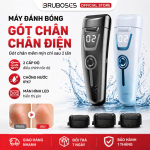 Bruboses Máy Mài Gót Chân Điện 3 Đầu Mài, Tẩy Da Chết Chai Sần, 2 Tốc Độ, Pin 2000mAh, Chống Nước IPX7