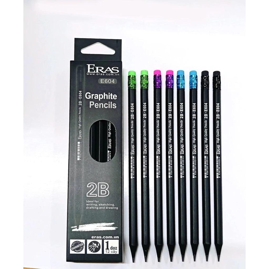 Bút chì đen 2B có tẩy Eras E604