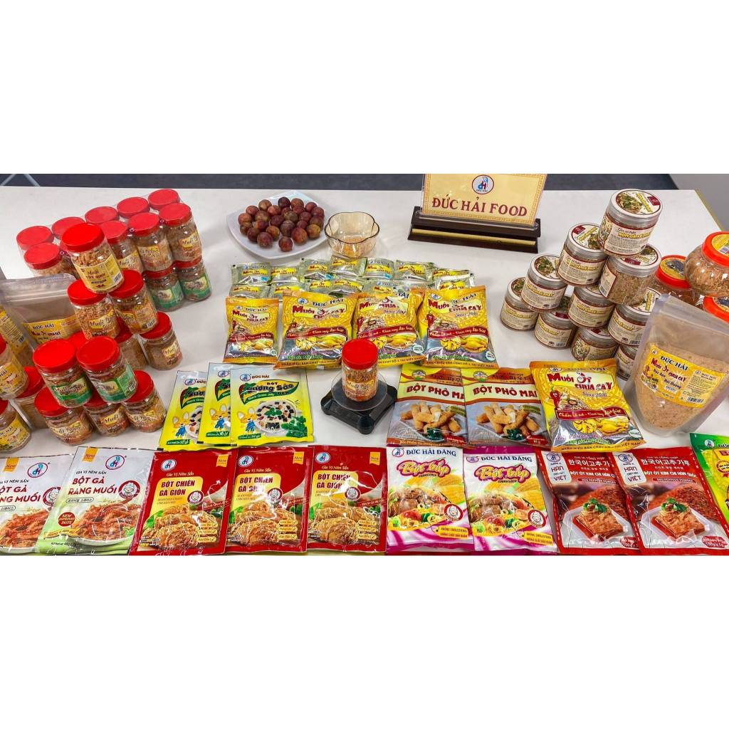 Combo 3 gói Muối ớt chua cay, Muối ô mai, Muối tôm Tây Ninh Đức Hải 200g-500g - Đức Hải Food