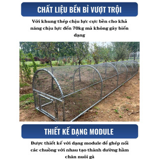 Chuồng gà đường hầm gấp gọn