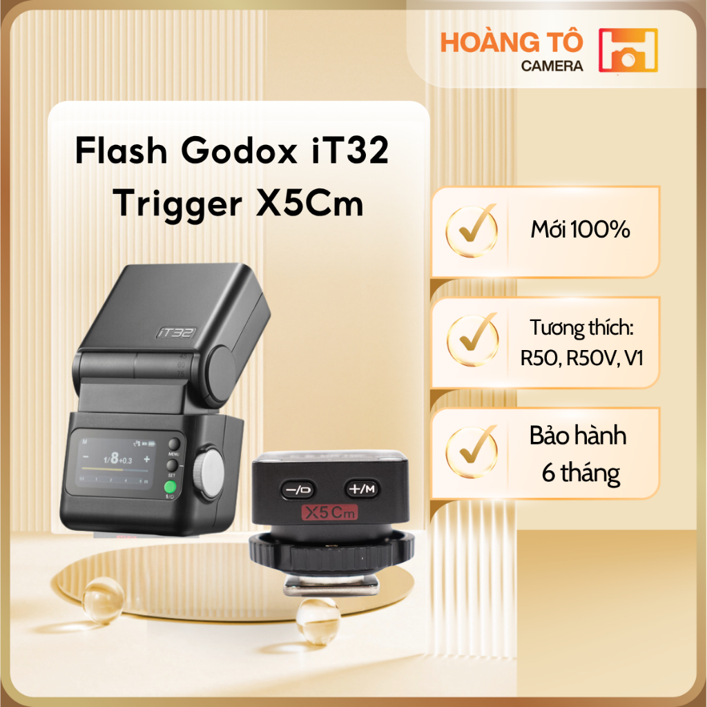 Đèn Flash Godox iT32 TTL kèm Trigger X5Cm dùng cho Canon V1 / R50 ...