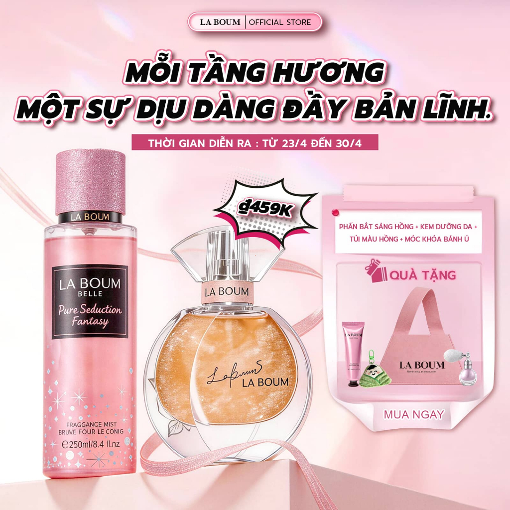 [Mua 1 tặng 2] Combo Nước Hoa Xịt Thơm Body Mist 305ML LA BOUM Tỏa hương rực rỡ suốt cả ngày dài