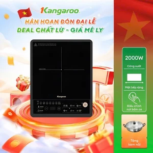 Bếp Điện Từ Đơn Kangaroo KGIC20S3ME 2000W Tặng Kèm Nồi, Tiết Kiệm Điện, Chính Hãng