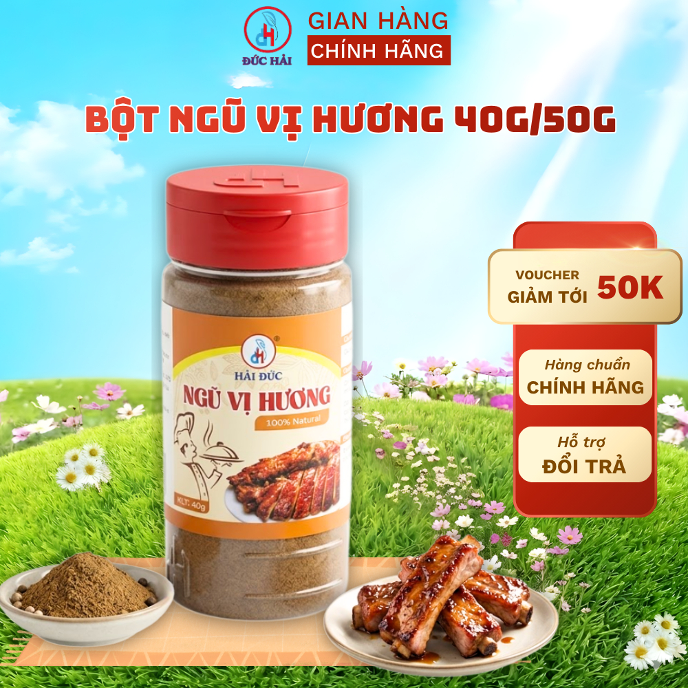 Bột Ngũ Vị Hương Đức Hải thơm đậm đà Gia Vị Ướp Nướng Kho Chiên Ngon 40G 50G - Đức Hải Food