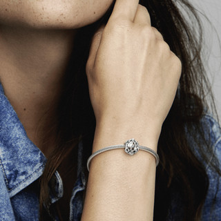 Charm Bạc Pandora Trái Tim Và Ổ Khóa - Openwork Chain Link Padlock