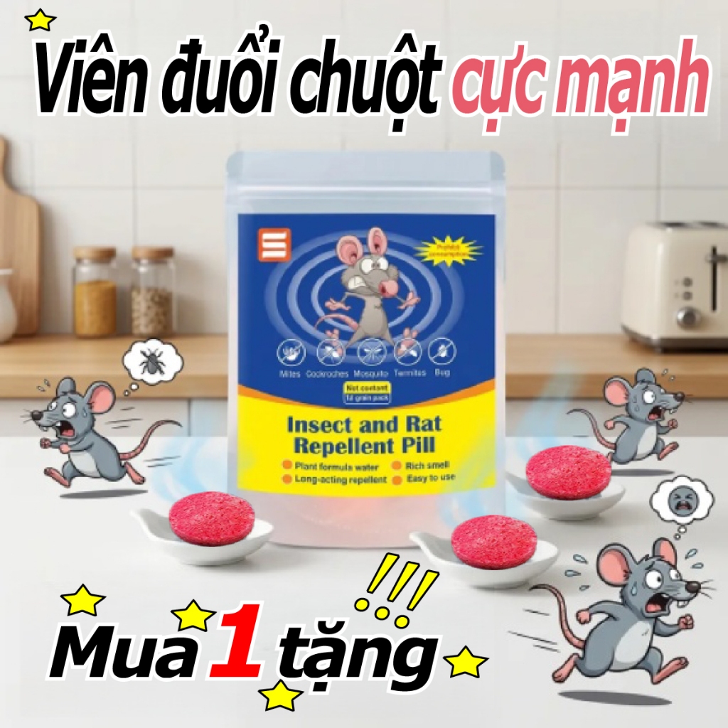 Hiệu quả bùng nổ viên đuổi chuột, chuột rời đi ngay khi sử dụng - mua 1 tặng 1