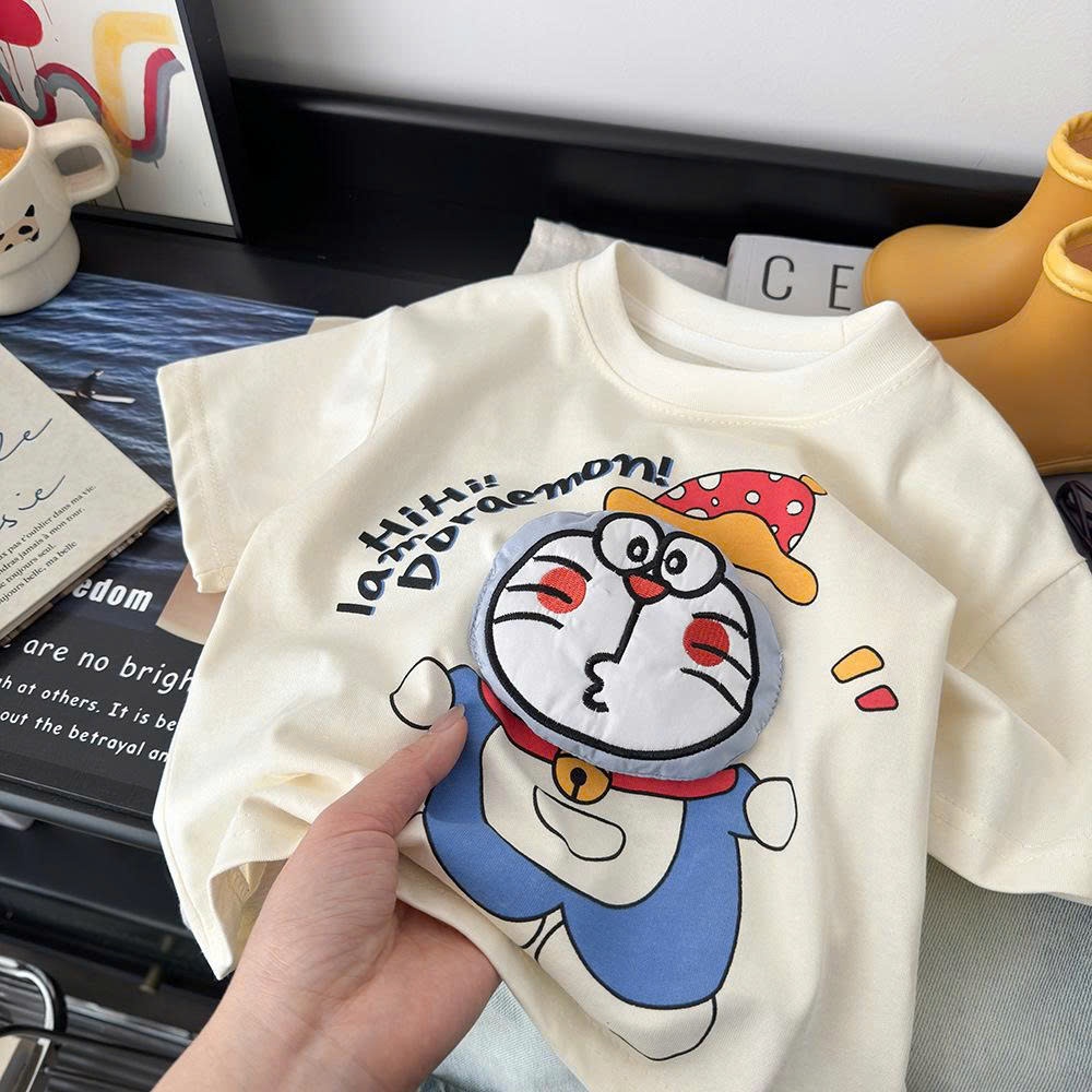 (HÀNG QCCC) Áo QC cộc tay hoạ tiết hình 3D ngộ nghĩnh , dễ thương, chất cotton mềm mại , co dãn  , thoáng mát cho bé
