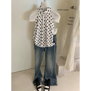 𝐏𝐡𝐢𝐞𝐧 𝐖𝐆𝐖𝐄 | (Sẵn) w9538 Áo Yếm Chấm Bi Lưng Chun Hở Form Bí