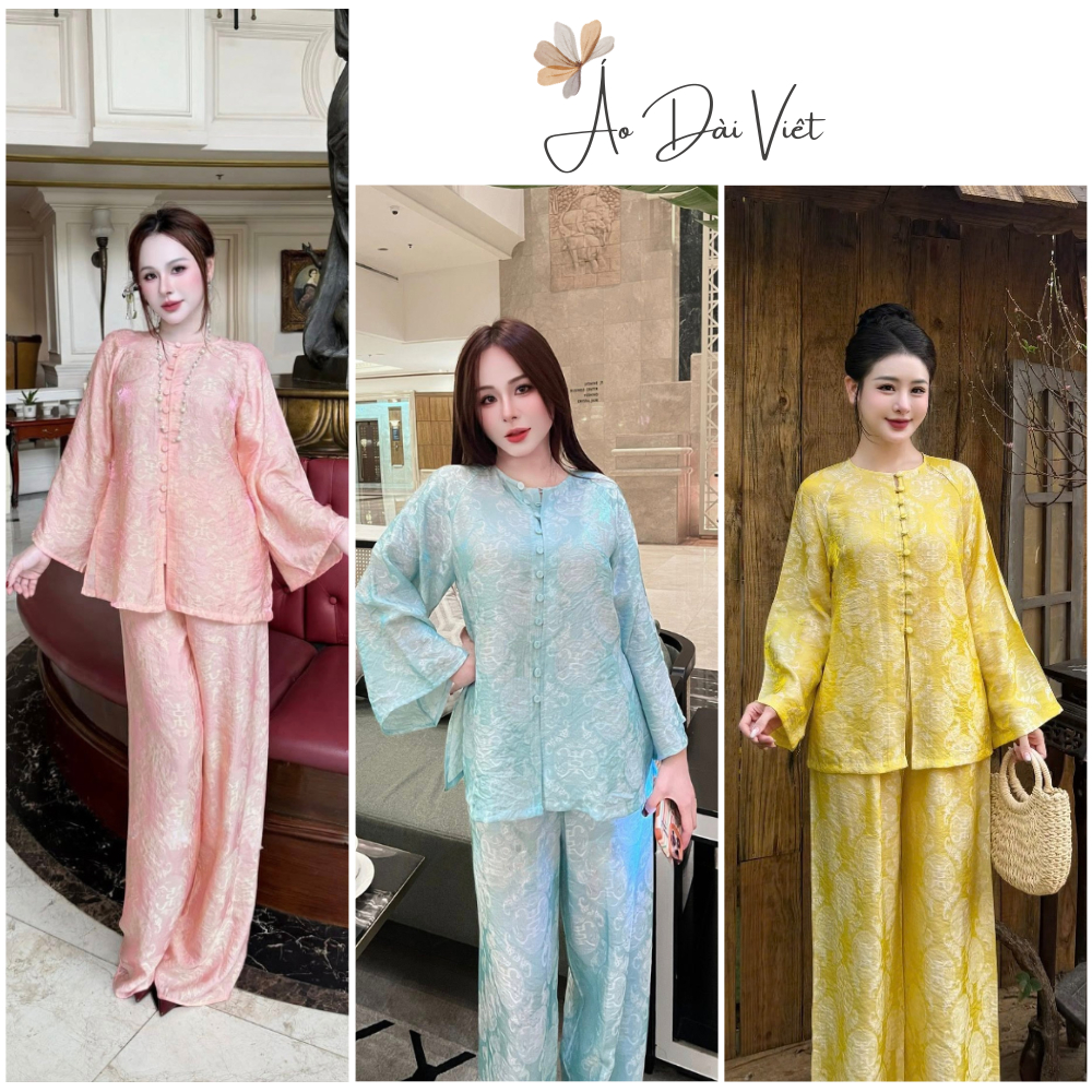 Áo Pháp Phục TÂM AN vải Gấm Tơ cao cấp, Áo Dài Bà Ba dáng suông Dễ mặc Vải Mát - Áo Dài Việt