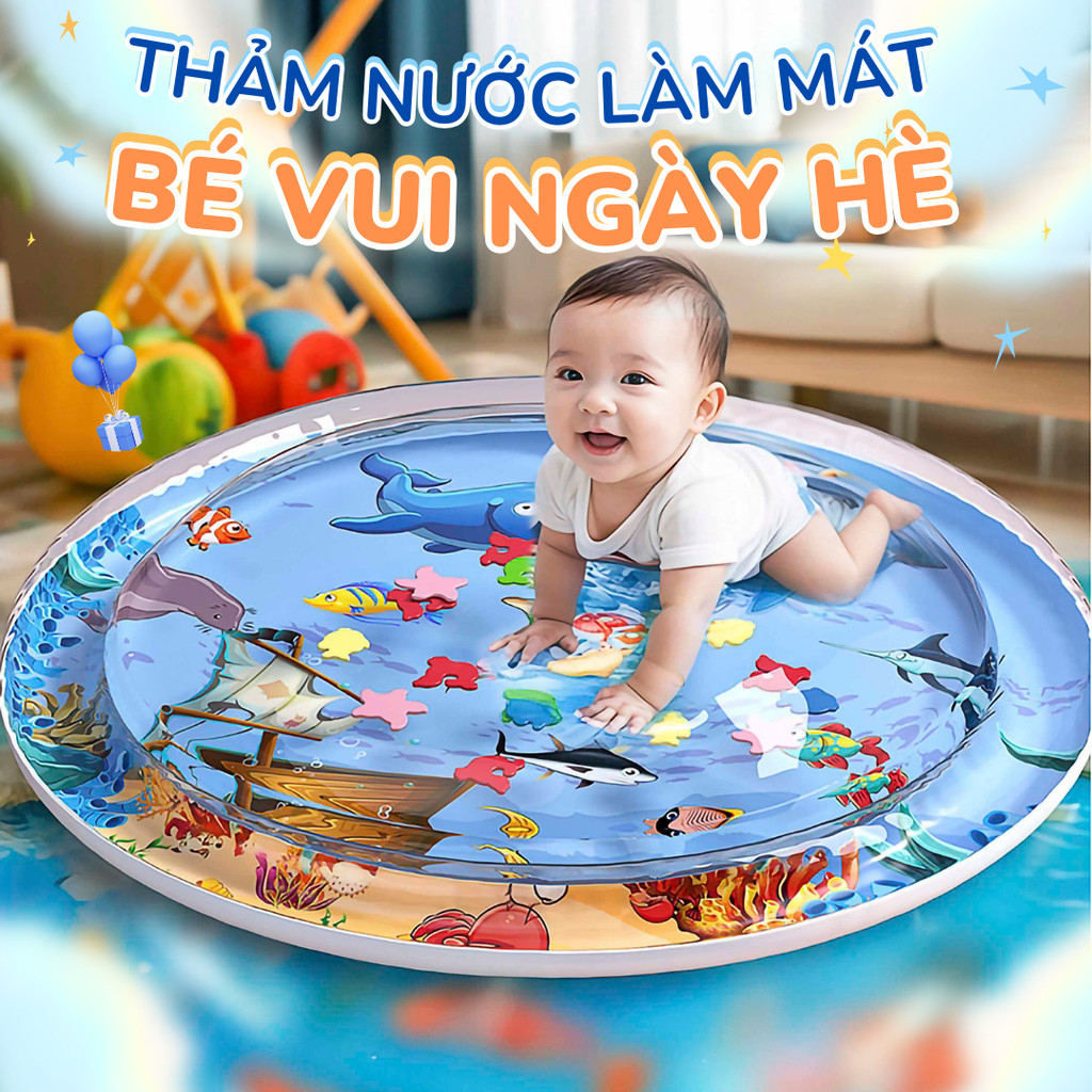 Thảm nước, nệm nước làm mát hình cá cho trẻ em chơi đùa kích thích thị giác và giúp bé rèn luyện khả năng quan sát
