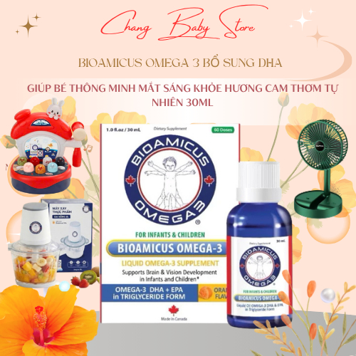 Bioamicus Omega 3 Bổ Sung DHA Giúp Bé Thông Minh,Mắt Sáng Khỏe, Hương Cam Thơm Tự Nhiên chai 30ml
