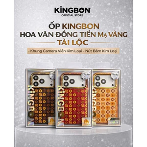 Ốp Lưng iPhone Hoa Văn Đồng Xu Mạ Vàng Tài Lộc KiNGBON cho iPhone 17 Pro Max
