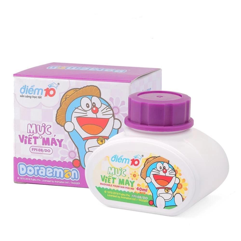 Mực Bút Máy Điểm 10 Doraemon FPI-08/DO – Mực Tím Đậm Nét, Mau Khô, An Toàn Cho Học Sinh – VPP KOB