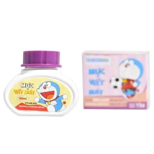 Mực Bút Máy Điểm 10 Doraemon FPI-08/DO – Mực Tím Đậm Nét, Mau Khô, An Toàn Cho Học Sinh – VPP KOB